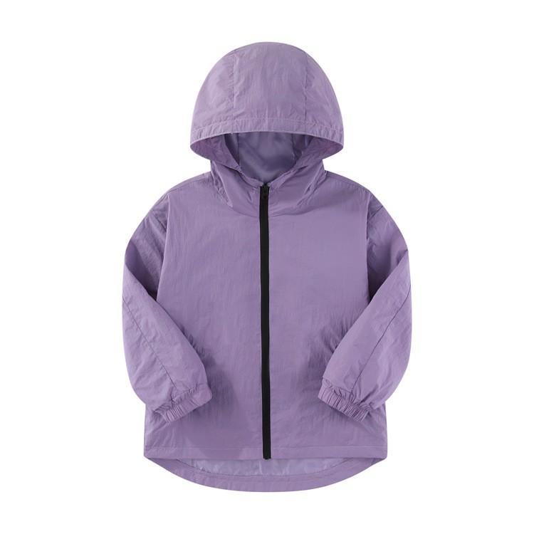 Children's Casual Waterproof Windbreaker Outdoor Loose Solid Color Sportswear Jacket