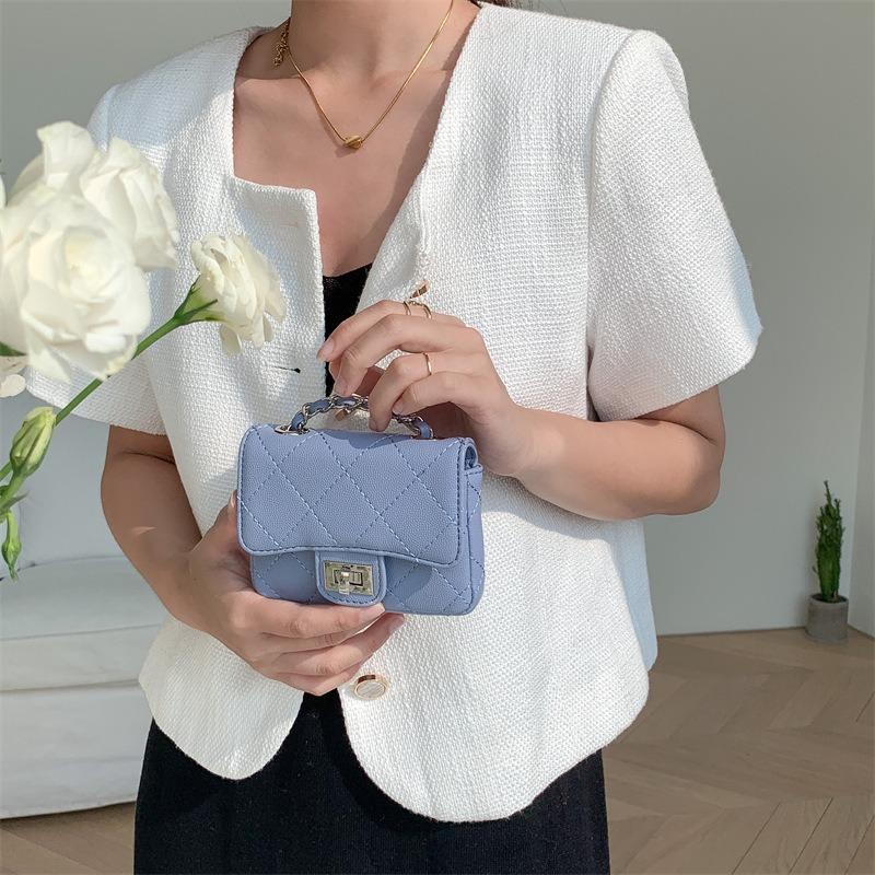 Spring Rhombus Chain Bag Women's Fashion Change Lipstick Mini Bag High-end Sense Flip Messenger Bag Women