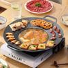 Thicken Deep Baking Tray Round Shape Frying Pan with Handles Convenient Griddle Pan  BBQ