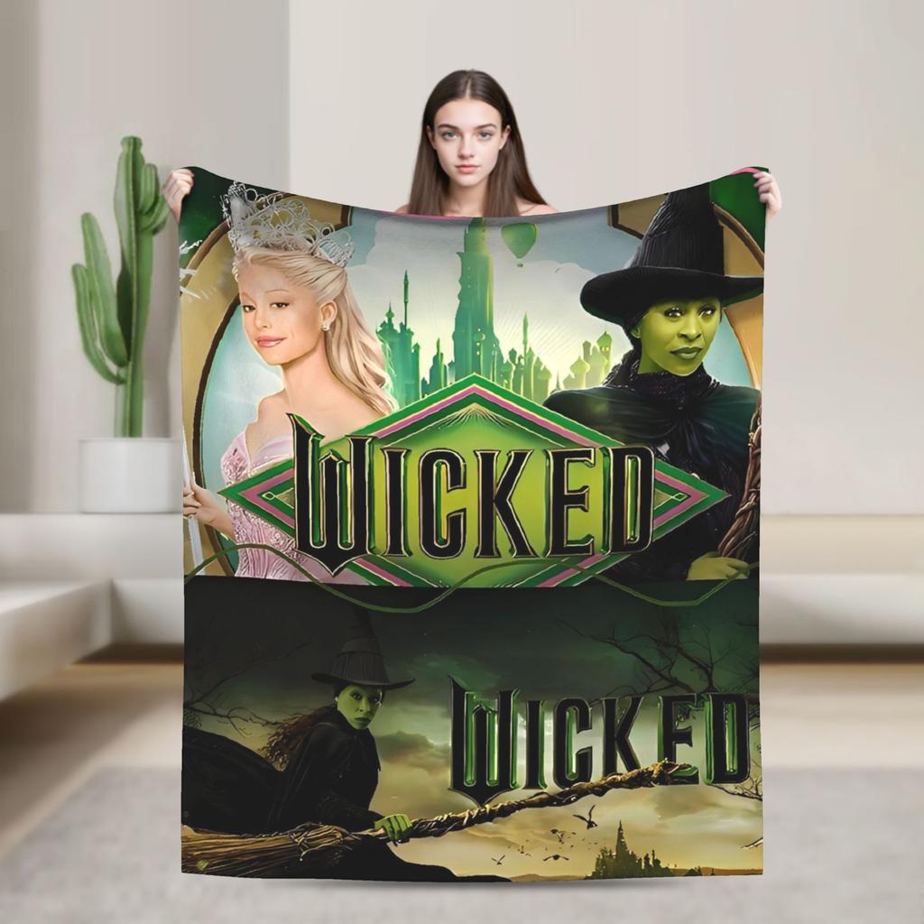 Wicked 2 Musical Movie Glinda Poster Soft Warm Blanket Plush Throw Blanket Novelty Home Decor Flannel Bedspread Sofa Bed Cover