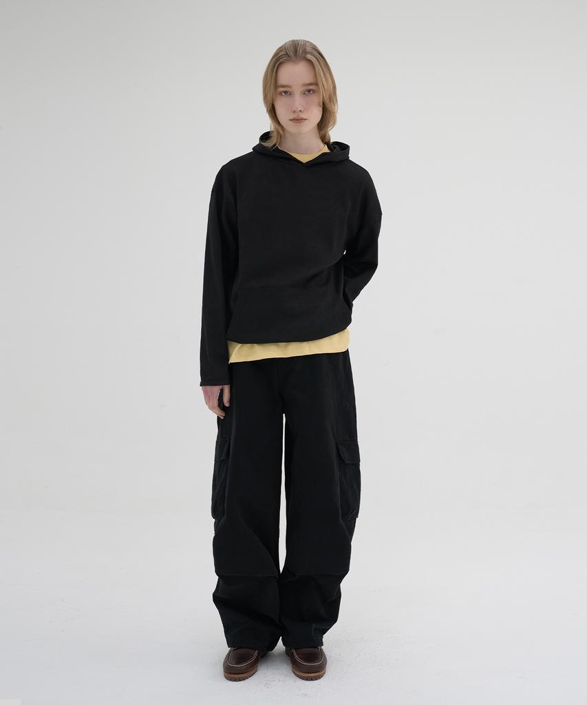 Waffle Hooded T-Shirts (Black)
