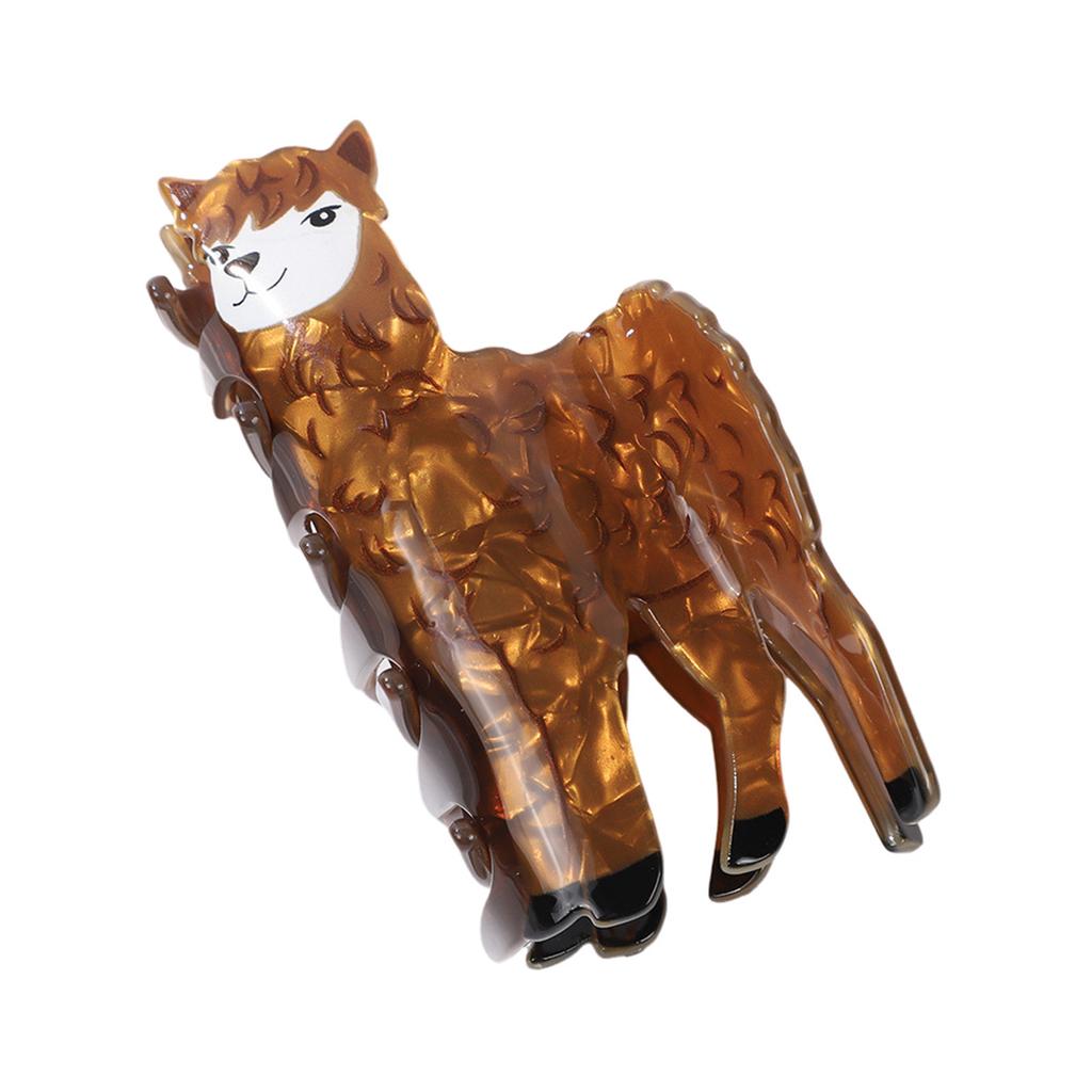 Desenho Animado Acrílico Garra de Cabelo Fofa Desenho Animado Animal em Forma de Presilha de Cabelo Criativa Esquilo Pônei Alpaca em Forma de Grande Grampo Tubarão para Cabelo