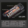 (1/4'',3/8'',1/2'') 12pcs Ratchet Wrench Sleeve Kit Car Repair Tools Hand Tool Multiple Sockets Portable DIY Auto Repair Tools