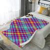 Colorful Checked Blanket Microfiber Flannel Cover Blanket Bedroom Living Room Sofa Soft And Comfortable Home Decoration
