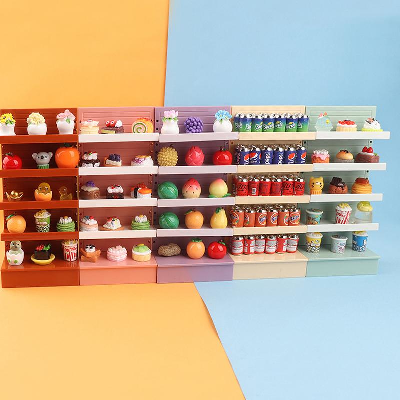Dollhouse Supermarket Display Shelf Dollhouse Simulated Snack Cabinet Dolls House Accessories