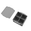 YFFSFDC Silicone Ice Tray with Lid, Square Ice, Large Ice, Freezer Storage, Square Ice, Home Drinking, 4-Cavity Ice Maker (Gray)