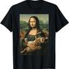 Men'S Casual T-Shirt Featuring Humorous Mona Lisa Orange Tabby Cat Design Made From Soft Perfec