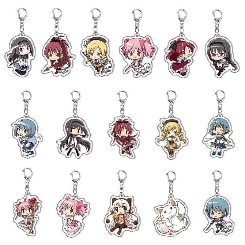 Anime Acrylic Keychain Puella Magi Madoka Magica Character Pendant Keyring for Bag Cosplay Gifts