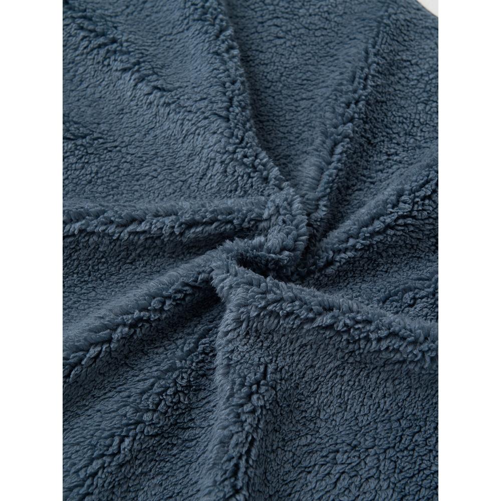 Daiso [common] Fluffy Zip Up Vest Fleece Xl Blue