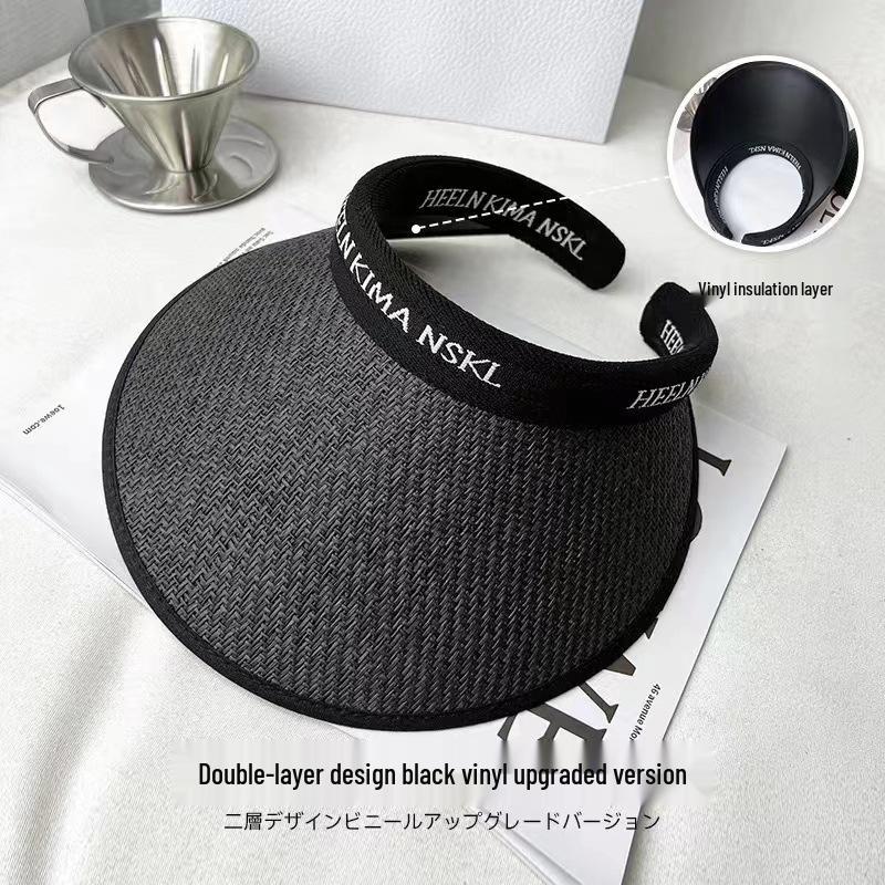 Women's 2026 Summer Sunshade Hat: Large Brim, UV Protection, Face Covering, Open-Top Straw Design