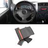 For Suzuki Jimny 2006-2012 Car-styling Microfiber Not-Perforated Leather DIY Hand-stitched Steering Wheel Cover Trim