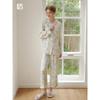 Summer 2024 New Minimalist Floral Pastoral Style Pajamas Two-piece Set Long Sleeves Pants Can Be Outerwear Homewear
