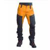 Men's Slim-Fit Multi-Pocket Color-Block Motorcycle Trousers for Outdoor Sports K262