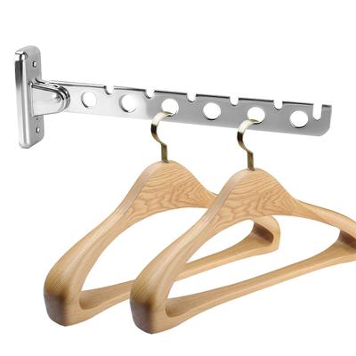 Appendiabiti pieghevoli per vestiti, forniture per riporre la biancheria, stendibiancheria a parete salvaspazio per interni, organizer per la casa in acciaio inossidabile a 6 fori