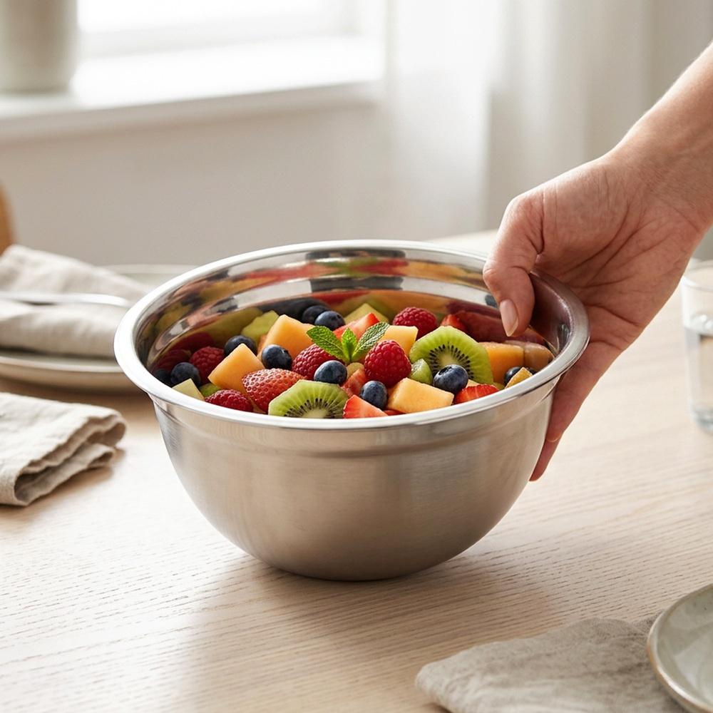 Miska Kuchenna Stalowa Do Mieszania Ubijania Potraw Sałatek 24 Cm 3,2L