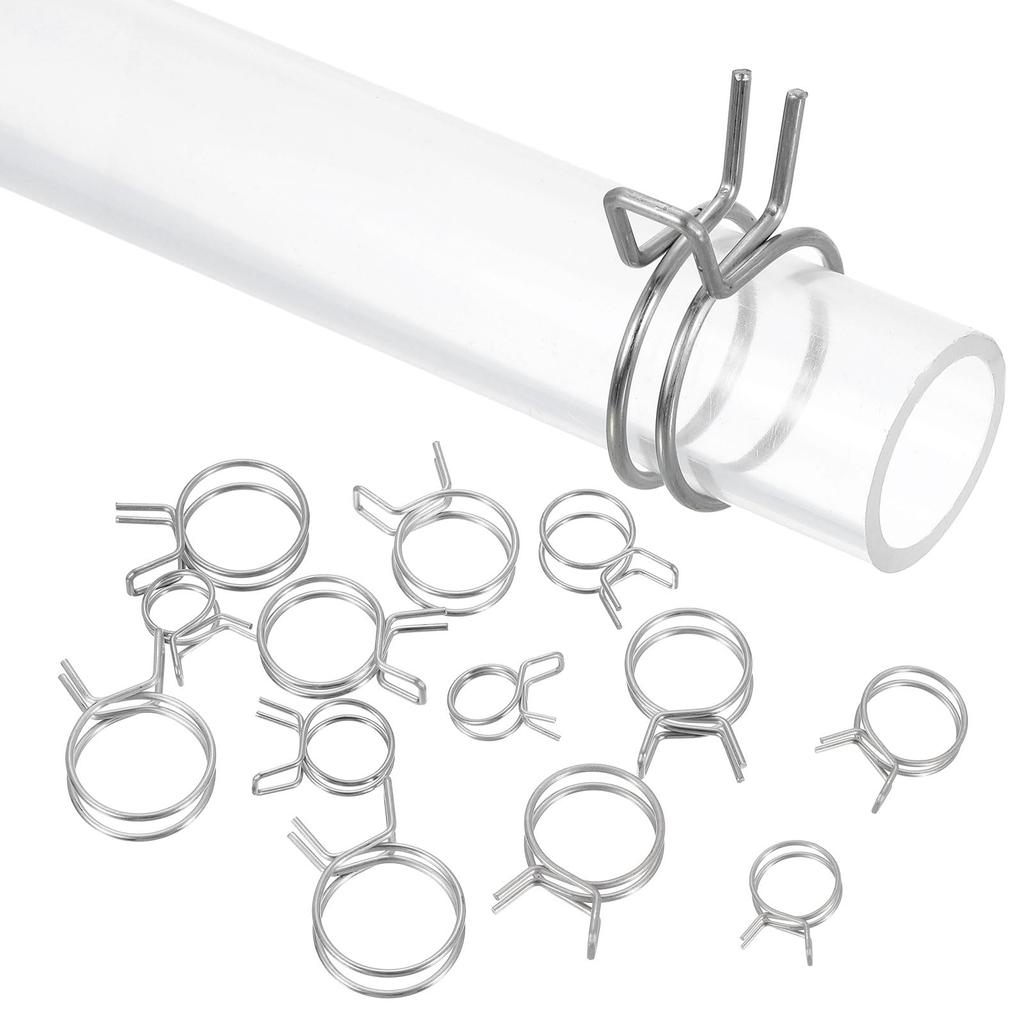 uxcell 15 Pcs Hose Clips, Inner Diameter 0.5 Inch (12 Mm), Universal Spring Hose