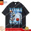 T-shirt Kuroko Tetsuya Oversize Vintage Lavato Anime T-shirt Streetwear Manga Aomine Daiki Akashi Top Magliette Uomo 100% Cotone