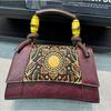 Chinese style retro embossed large capacity high quality soft durable fashion exquisite lightweight commuter outdoor beach shoulder crossbody bag