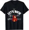 Lets Rock Electric Guitar Music Lover Band Guitarist Retro TShirt Unisex Summer Tshirt Fashion Causal T Shirt Tees