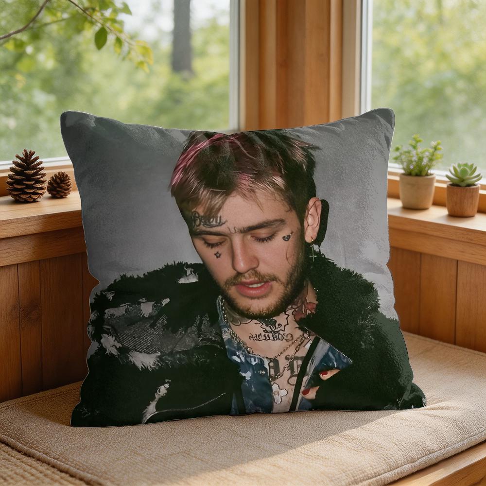 LLil Peep HHell Boy Cushion Cover Square Short Plush Pillow Case Living Room Sofa Home Decor Funda X