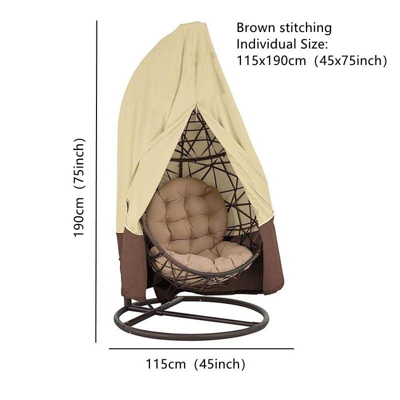 

Чехол для подвесного кресла-качели с застежкой-молнией, защита от ультрафиолета, водонепроницаемый чехол для садовой мебели из ротанга коричневый