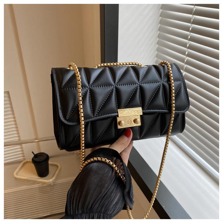 Herbst einfarbig Stickgarn 2025 neuer Modedesign-Trend Texturverschluss tragbare Schulter Umhänge Damenhandtasche