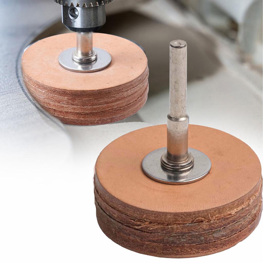 Polierscheibe 5mm Schaft Rindsleder Polierscheibe Leder Schleifkopf Schleifwerkzeug Polierwerkzeug Rotationswerkzeug Zubehör