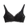 Spring and Summer Silk Rimless Bra, Lace Sexy Thin Big Chest Mulberry Silk Underwear Breathable