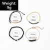 4PCS Fashion  Black Glass Stone Bracelet Set For Women Bohemian Multilayer Stacked Rice Beaded Link Chain Jewelry