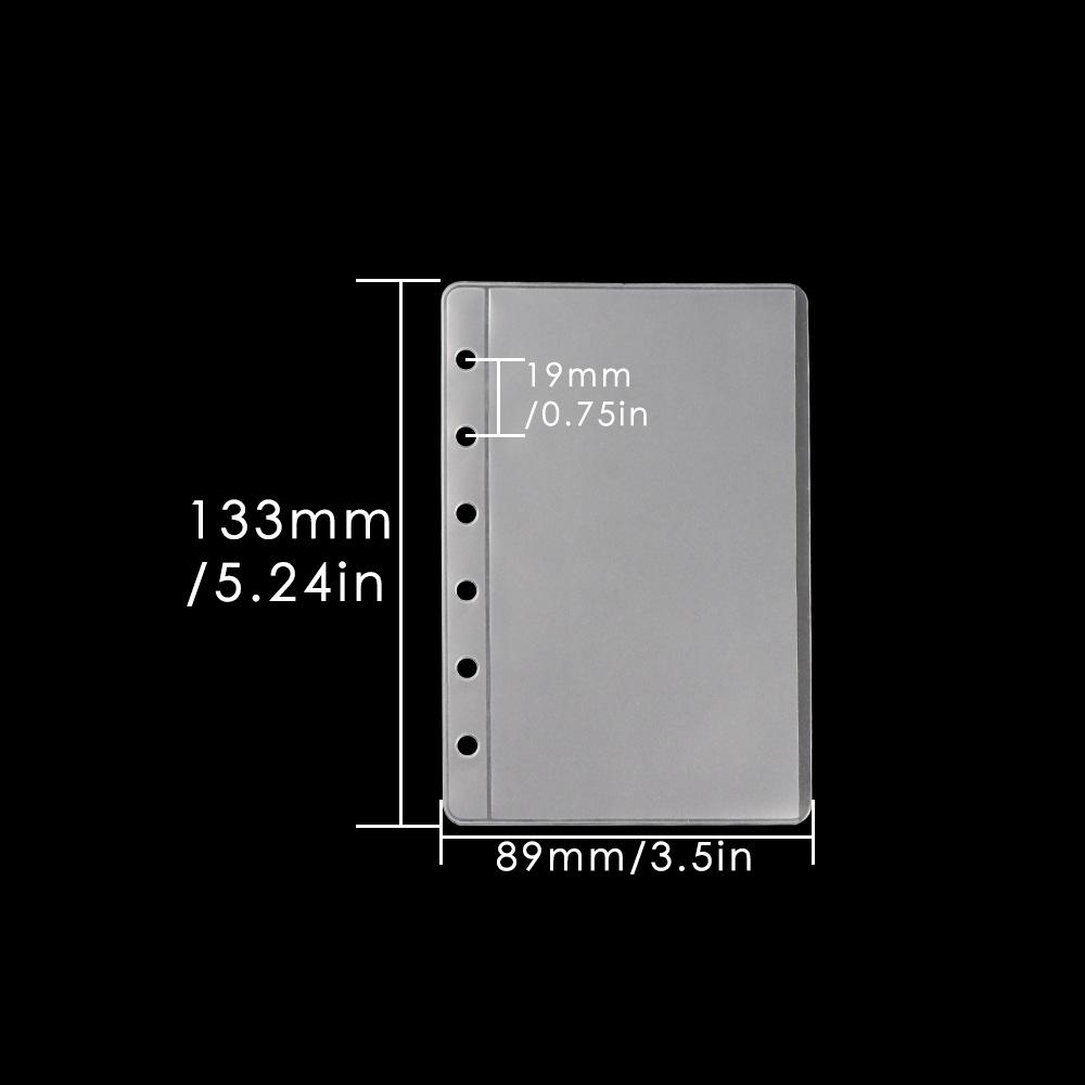 A5A6A7 Apertura Esterna Trasparente Opaca PVC Tasca Singola Raccoglitore ad Anelli Sacca Portaoggetti Mini Senza Cerniera