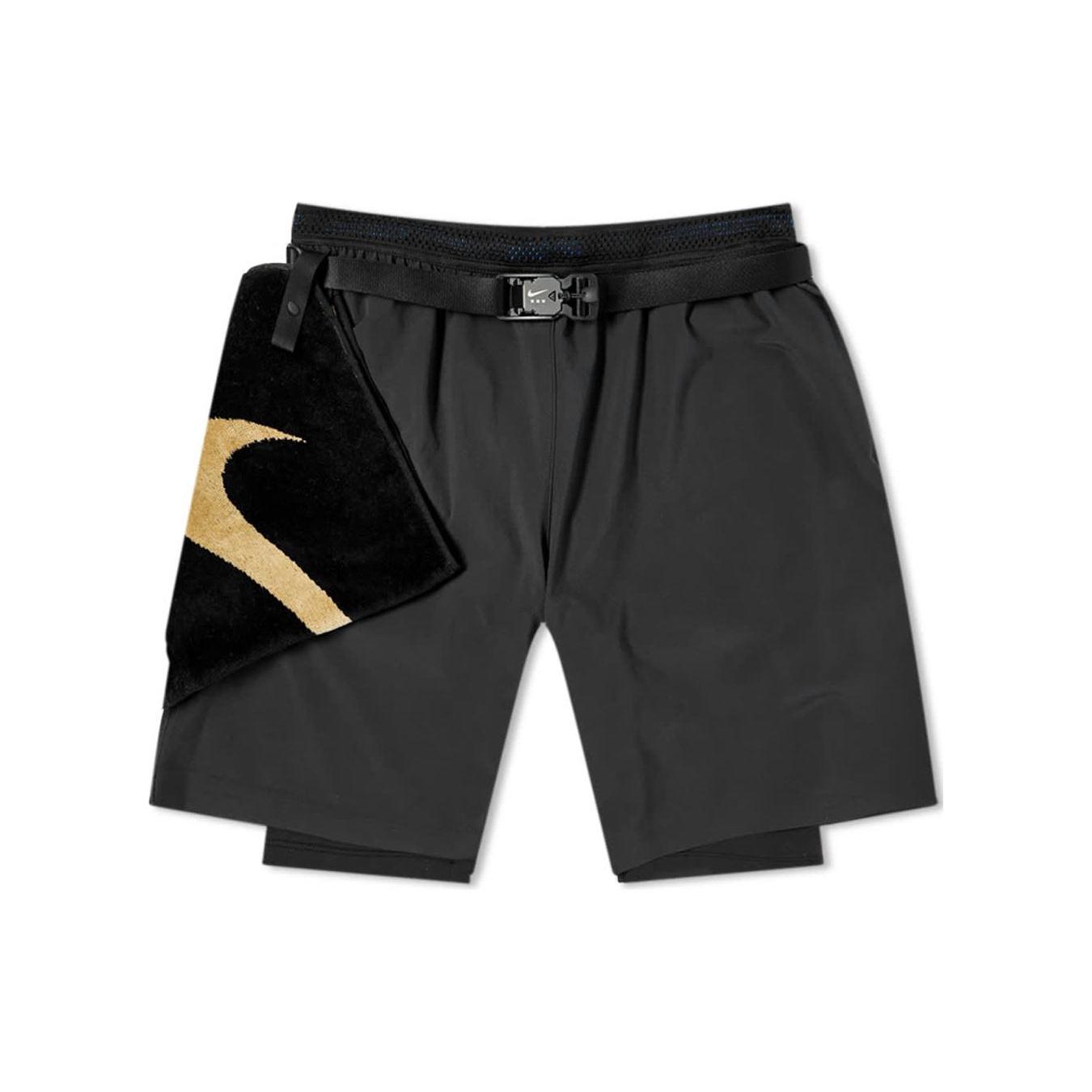 Nike x MMW Crossover SS22 Solid Color Belt Straight Shorts Black Men s DD9439-010 M
