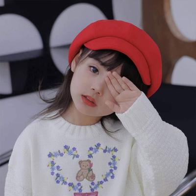 Soft Kids Berets Woolen Children Newsboy Cap Vintage Painter Hat  Boys Girls