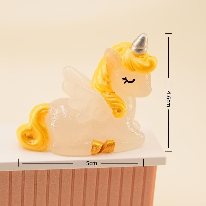 Year of The Horse Luminous Unicorn Creative Home Office Desktop Decoration Resin Decoration Trendy Cute Blind Box Accessories