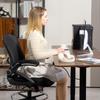 Drafting Chair with Flip-up Armrest, Mesh Office Stool with Foot Ring, 360 Degree Swivel Height Adjustable Chair for Standing Desk, Black
