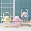 Large Capacity Cute Straw Plastic Cup 830ml Student Sports Kettle Gift Milk Tea Bucket Handle Outdoor Drinking Glass