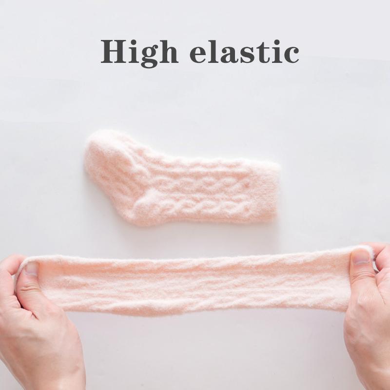 Winter Baby Mid-Tube Socks Fleece Thick Newborn Socks Warm Soft Solid Color Toddler Socks
