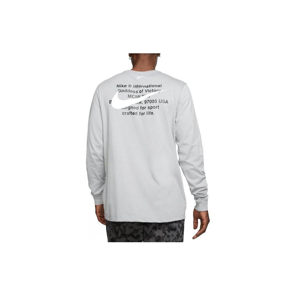 Nike Sportswear Swoosh Long Sleeve T-Shirt US Edition Men Tops Gray CK2259-073