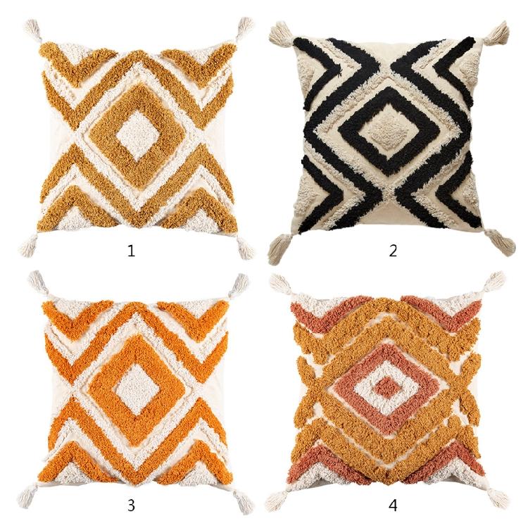 Nordic Style Throw Pillow Covers Bohemian Diamond Tufted Pillow Cushion Cover
