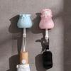 Cute Wall Coat Hook Lucky Bag Cat Shape Punch Free Self Adhesive Decorative Coat Hook for Hanging