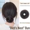 Shrinkable Bird's Nest Bun Wig Hair Tie - Fluffy Flower Bud Style for Natural Hair Thickening.