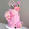 34-teiliges Set Make-up-Kuchenaufsätze, Happy Birthday-Kuchenaufsätze mit Lippenstift, Lidschattenpinsel, Make-up-Pinsel für Mädchen, Geburtstagsdekoration