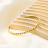 Accessories French Retro Flat Twist Women'S Bracelet 18K Gold Titanium Steel Open C-Shaped Bracelet Does Not Fade