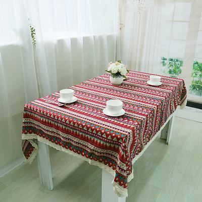 Table Cloth With Tassel Printing Bohemia Vintage Tablecloth Linen Rectangular Elegant Table Cover Wedding Party Home Textile