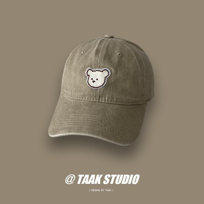 Embroidered Cute Bear Baseball Cap For Men And Women Adjustable Hats Street