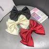 Female Satin Bow Hairpin Ponytail Clip Two-layer Bowknot Ribbon Spring Clip Temperament Accessories Korean Fashion Elegant