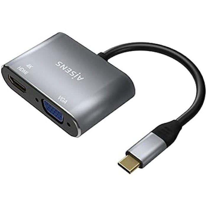 USB Type-C Adapter - AISENS - A109-0627 - HDMI - VGA - Grey