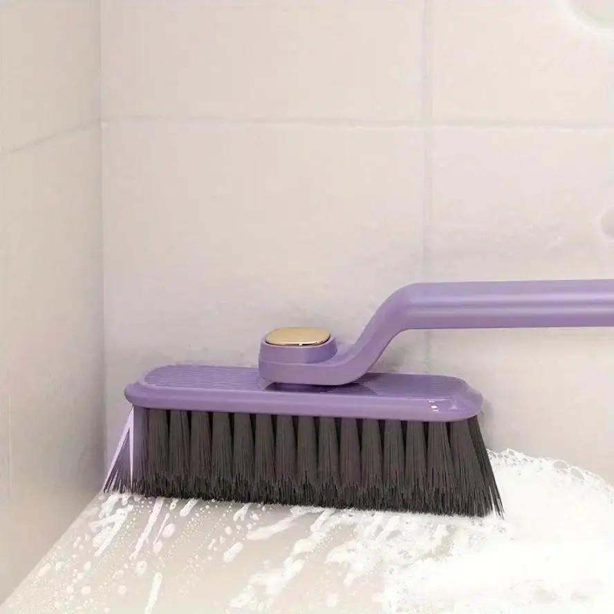 1 Pcs Household Portable Rotating Crevice Brush With No Dead Corners Bathroom Toilet Hard Bristled Handheld Tile Floor Brush