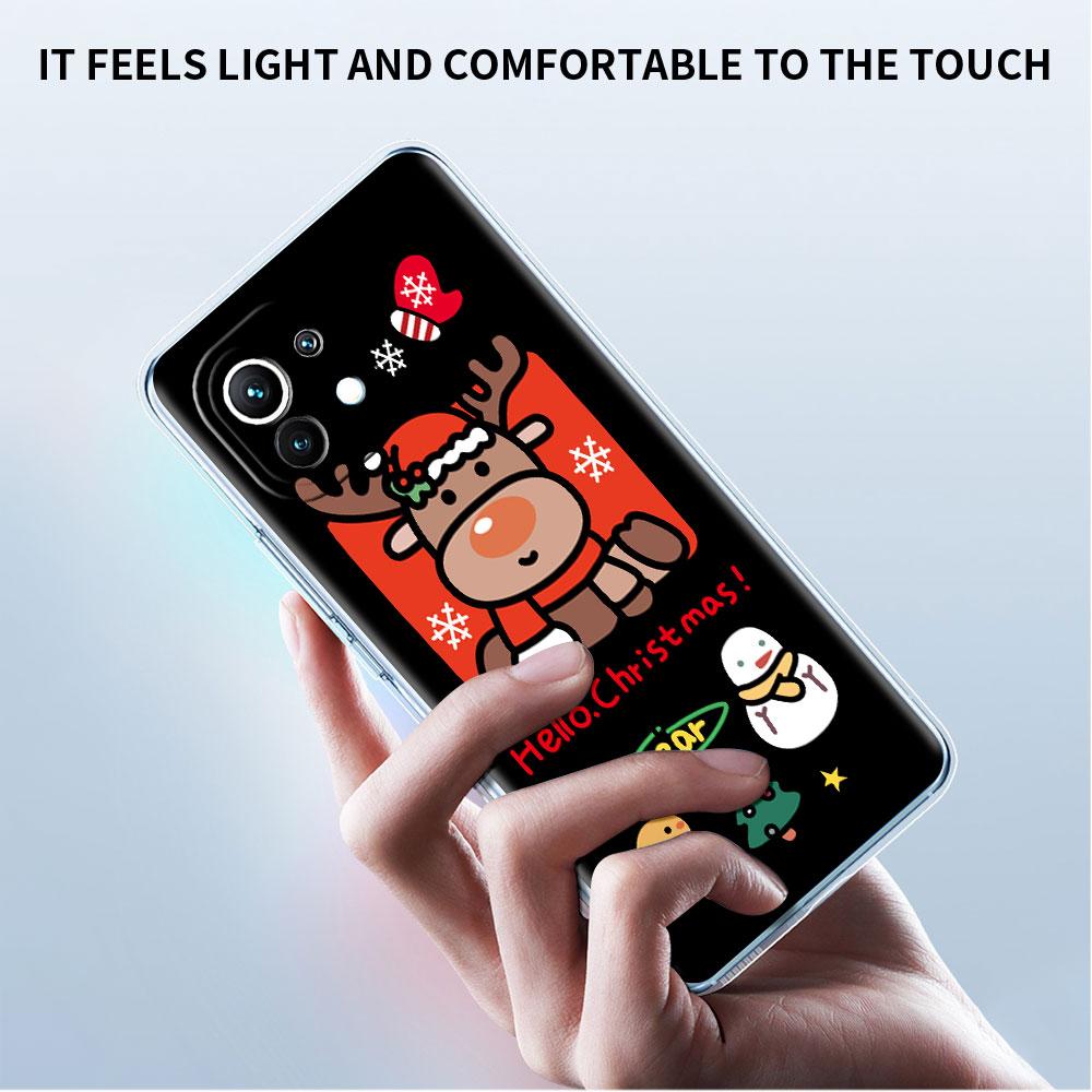 Schneemann Weihnachten Niedliche Klare Hülle Für Xiaomi Mi Poco X3 NFC M3 Pro F3 F1 11 Lite 12 Note 10 11T 9T Transparente Telefonabdeckung