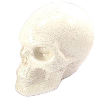 [Q8834] - Figurka z żywicy „Czaszka” z kości słoniowej – 19x11. 5x15cm