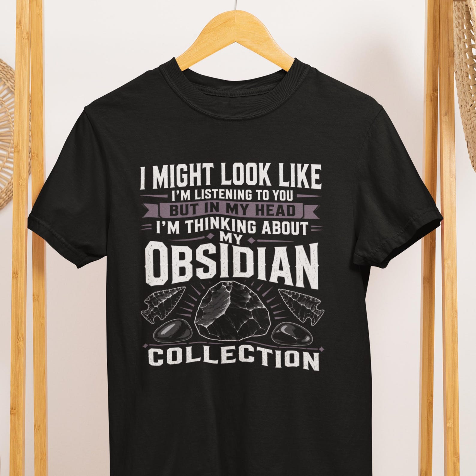 Obsidian Collection Shirt, Rock Collector Gift, Geology Tee, Mineral Lover Apparel 4XL